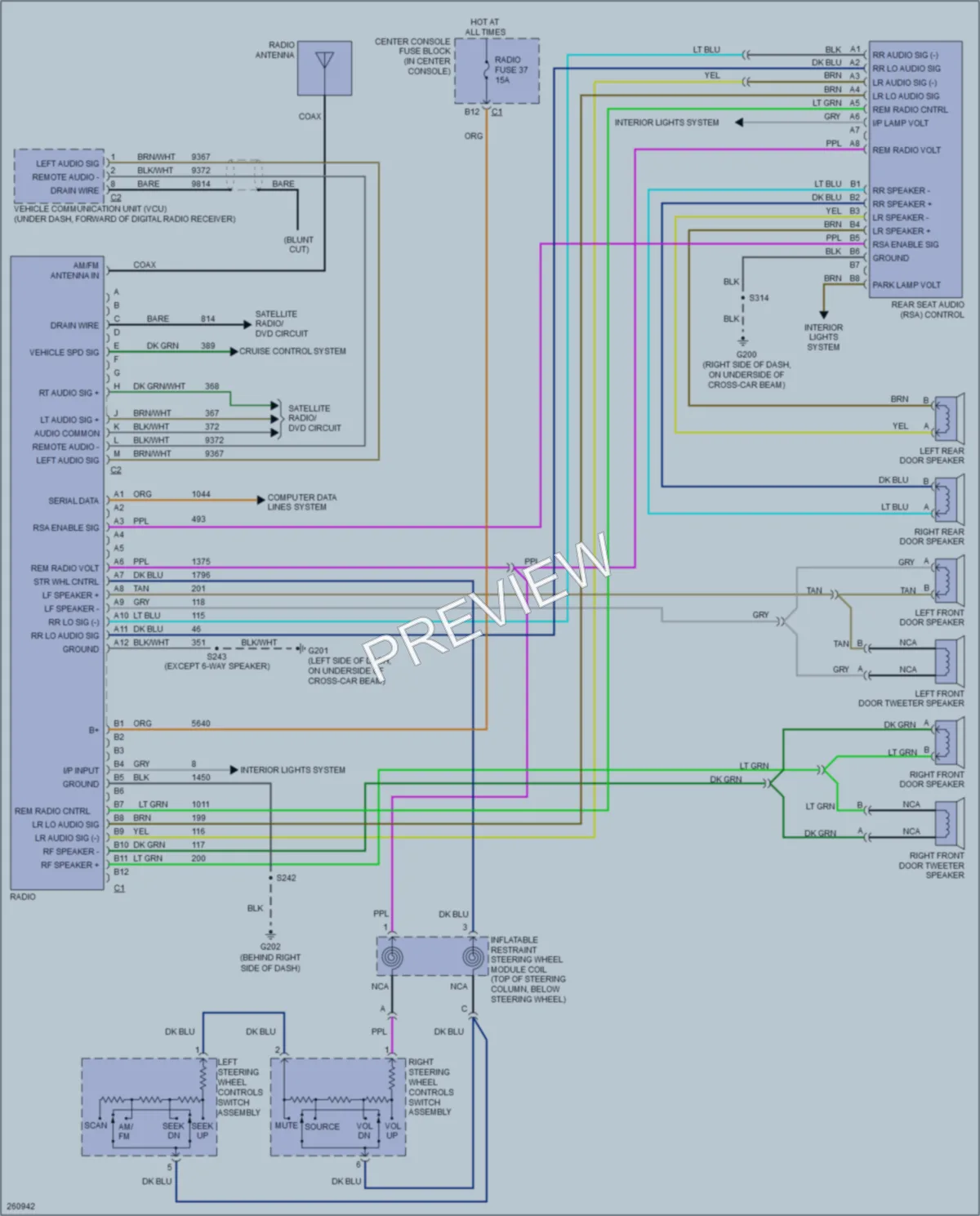 2007 Buick Rendezvous Radio wiring diagram preview