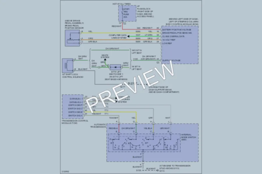 2007 Buick Terraza Shift Interlock wiring diagram preview
