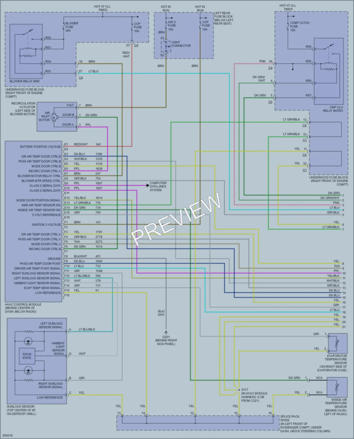 2007 Cadillac CTS Air Conditioning wiring diagram preview