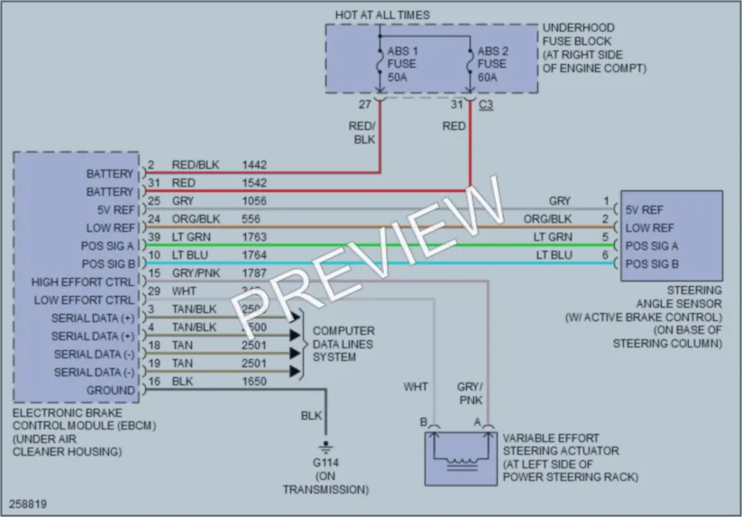 2007 Cadillac DTS Electronic Power Steering wiring diagram preview