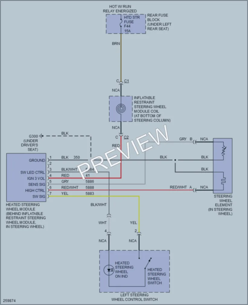 2007 Cadillac DTS Power Seats wiring diagram preview