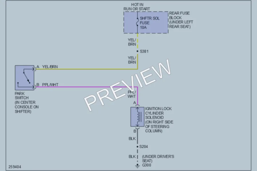 2007 Cadillac DTS Shift Interlock wiring diagram preview