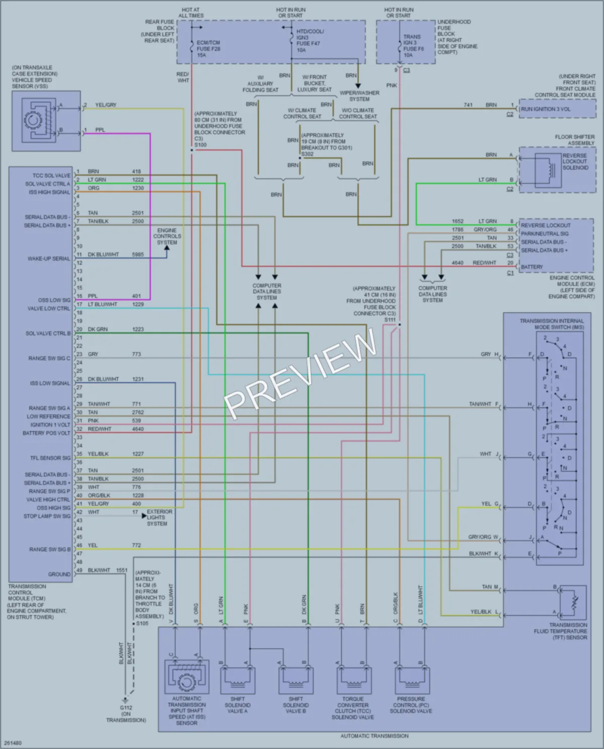 2007 Cadillac DTS Transmission wiring diagram preview