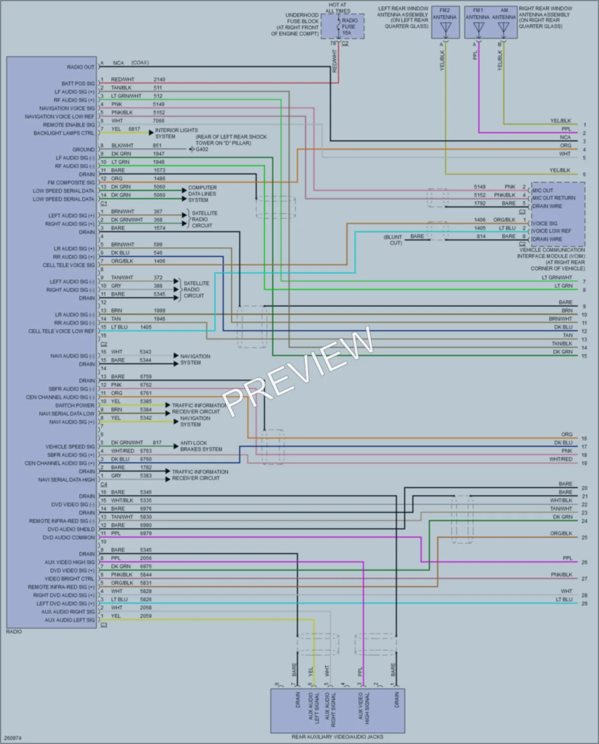 2007 Cadillac SRX Radio wiring diagram preview