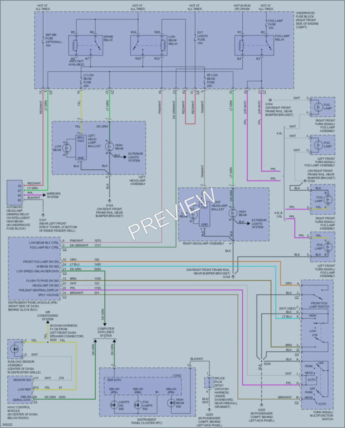 2007 Cadillac STS Headlights wiring diagram preview