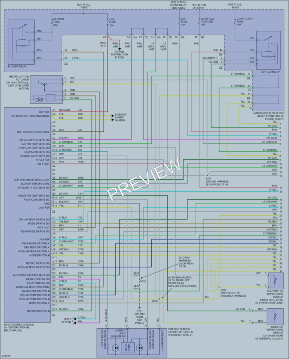2007 Cadillac STSV Air Conditioning wiring diagram preview