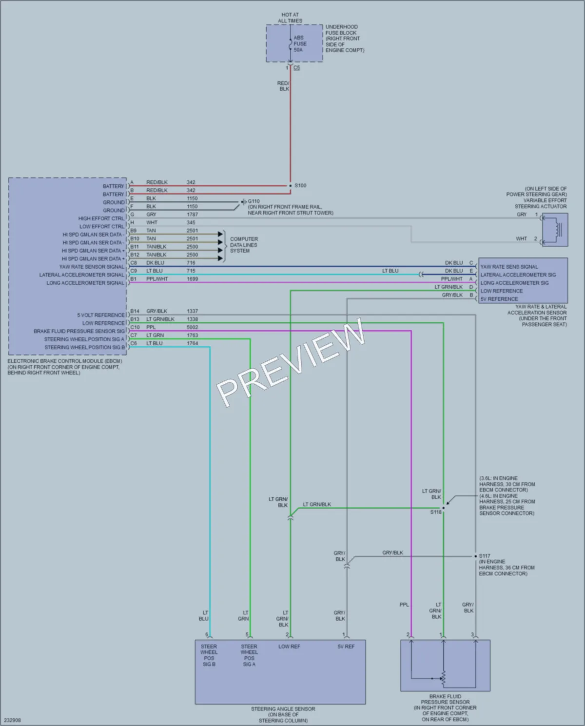 2007 Cadillac STSV Electronic Power Steering wiring diagram preview
