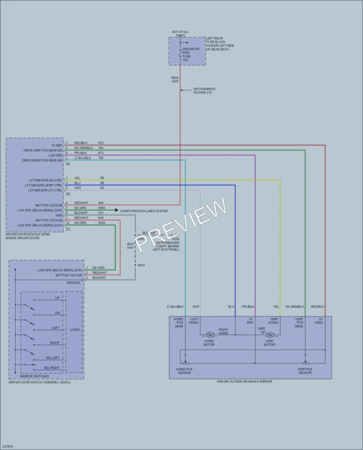 2007 Cadillac STSV Memory Systems wiring diagram preview