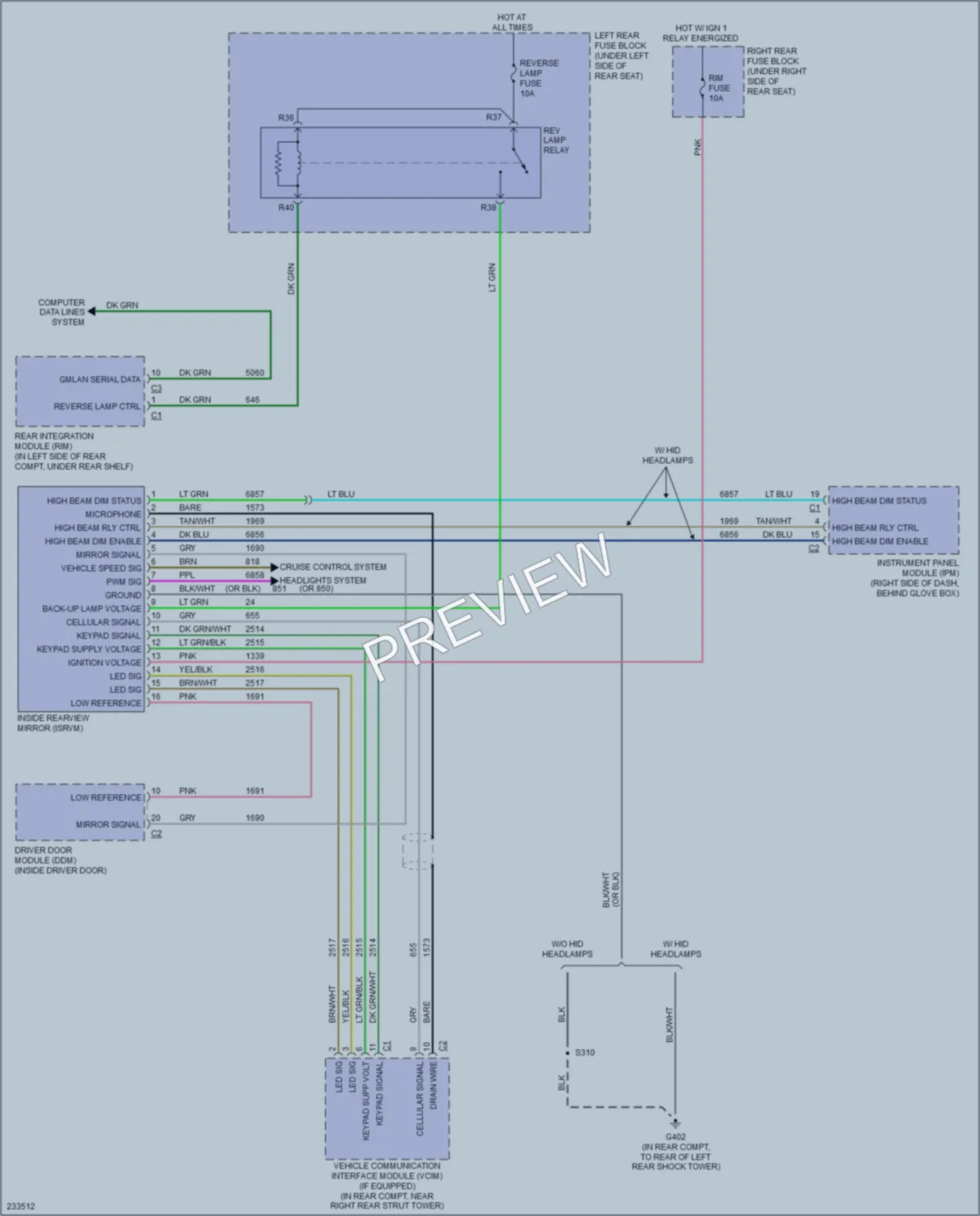 2007 Cadillac STSV Power Mirrors wiring diagram preview