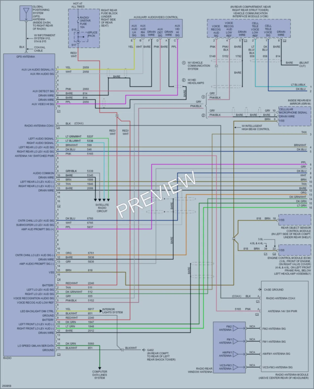 2007 Cadillac STSV Radio wiring diagram preview