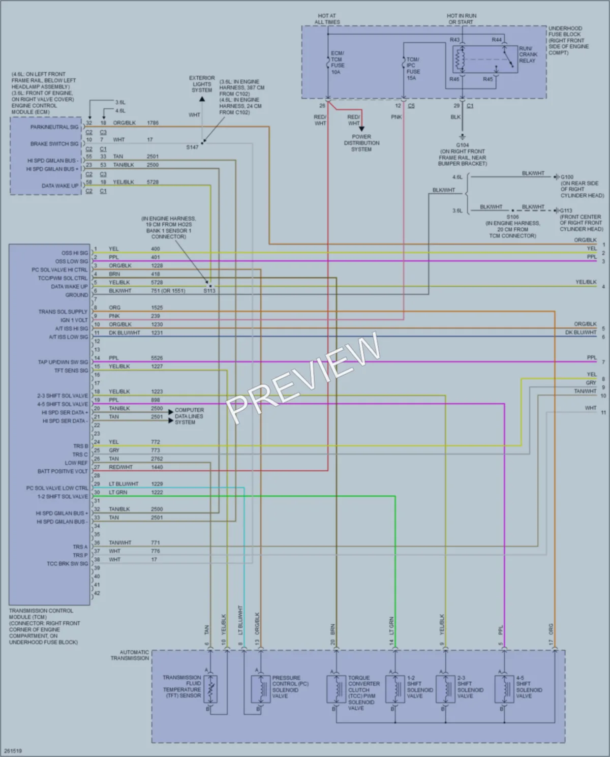 2007 Cadillac STSV Transmission wiring diagram preview
