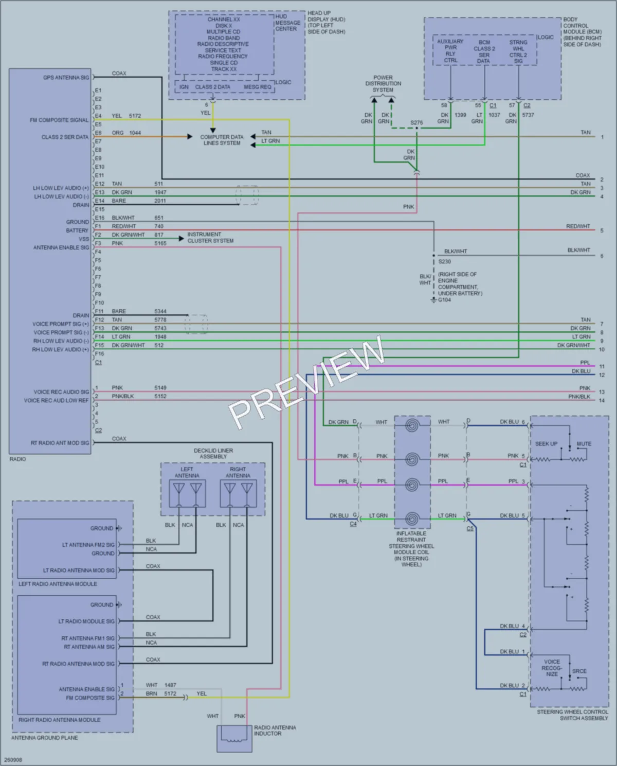 2007 Cadillac XLR Radio wiring diagram preview