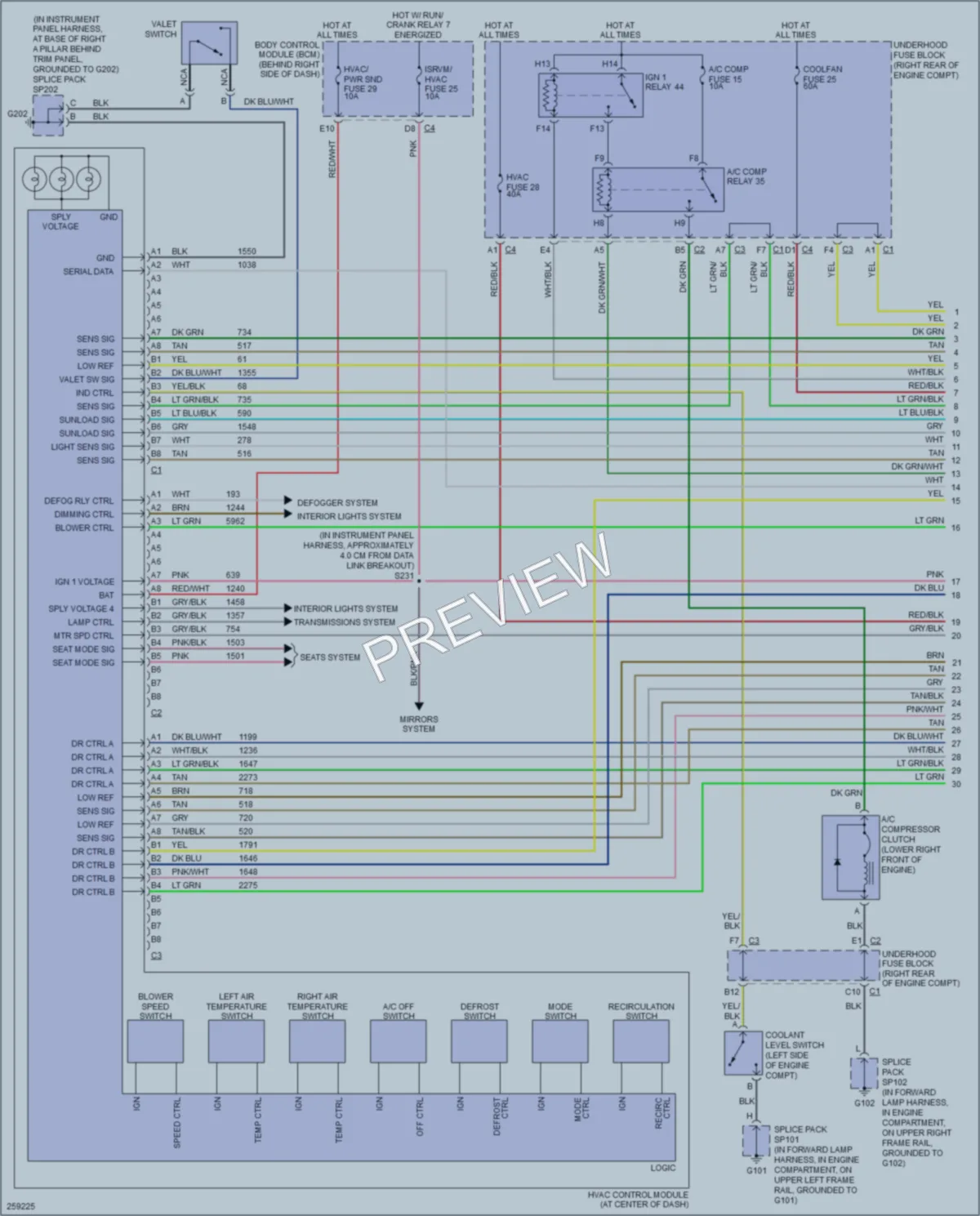 2007 Cadillac XLRV Air Conditioning wiring diagram preview