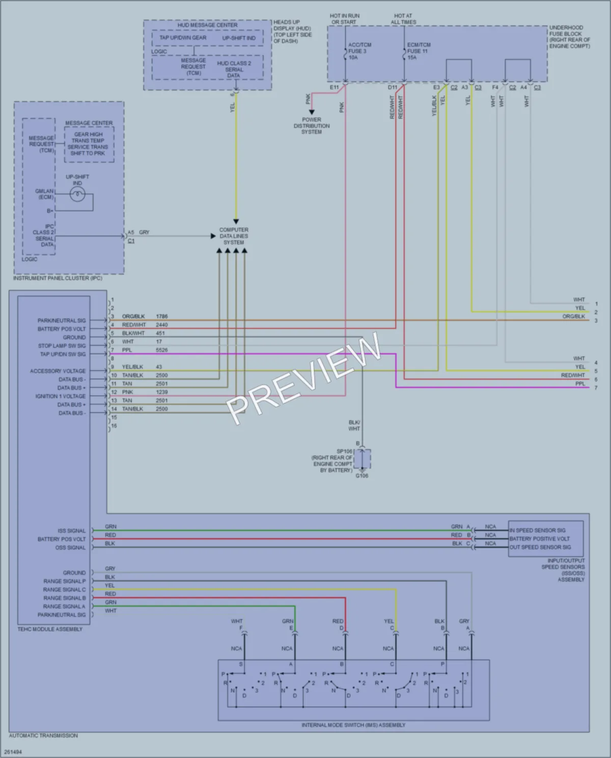 2007 Cadillac XLRV Transmission wiring diagram preview