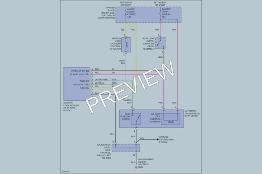 2007 Chevrolet Aveo5 Shift Interlock wiring diagram preview
