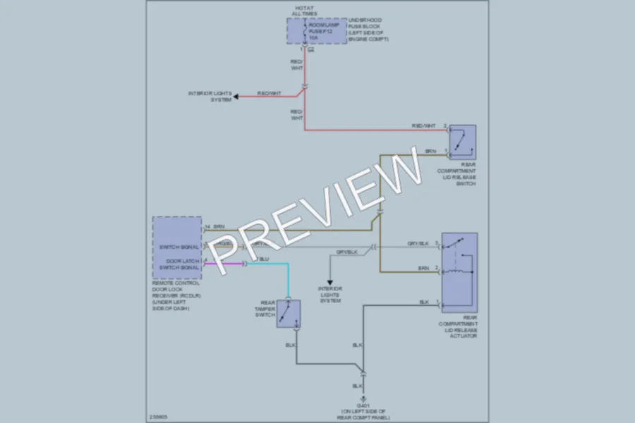 2007 Chevrolet Aveo5 Trunk Tailgate Fuel Door wiring diagram preview