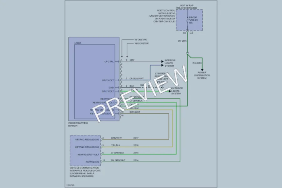 2007 Chevrolet Cobalt Power Mirrors wiring diagram preview