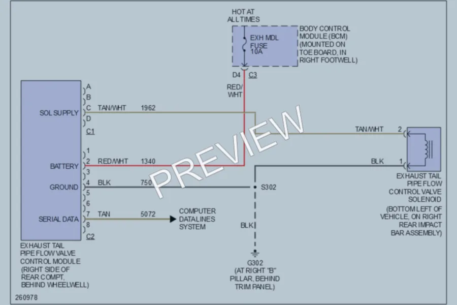2007 Chevrolet Corvette Electronic Muffler wiring diagram preview