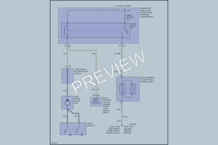 2007 Chevrolet G3500 Horn wiring diagram preview