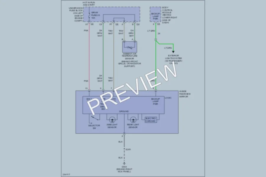 2007 Chevrolet G2500 Power Mirrors wiring diagram preview