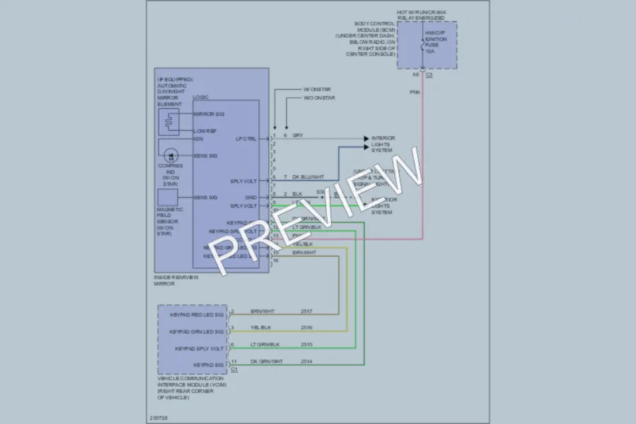 2007 Chevrolet HHR Power Mirrors wiring diagram preview