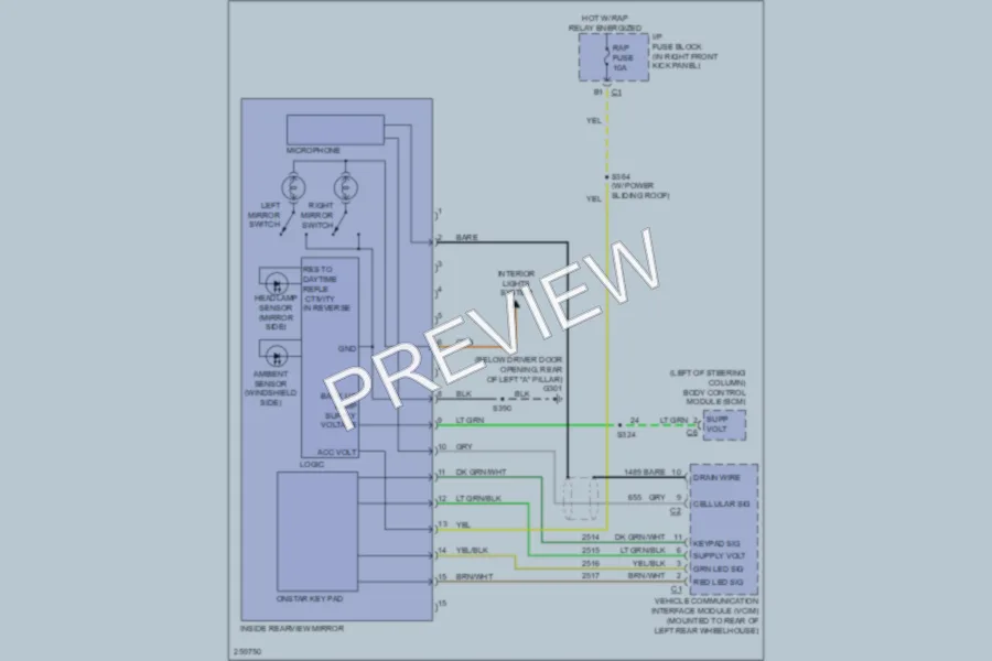 2007 Chevrolet Impala Power Mirrors wiring diagram preview