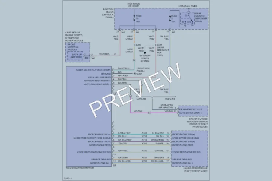 2007 Chrysler Aspen Power Mirrors wiring diagram preview