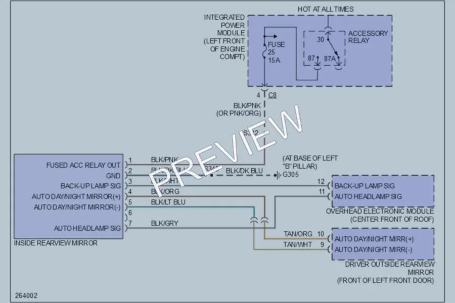 2007 Chrysler Pacifica Power Mirrors wiring diagram preview
