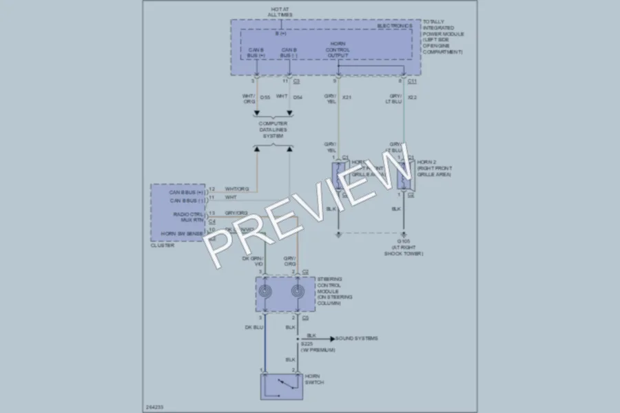 2007 Chrysler 4D Sedan Horn wiring diagram preview