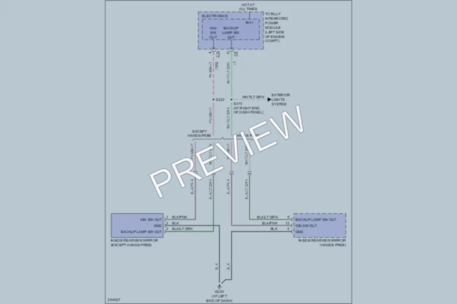 2007 Chrysler 4D Sedan Power Mirrors wiring diagram preview