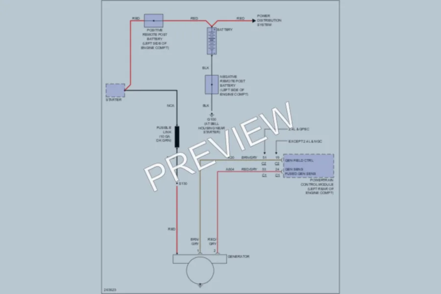 2007 Chrysler 4D Sedan Starting Charging wiring diagram preview