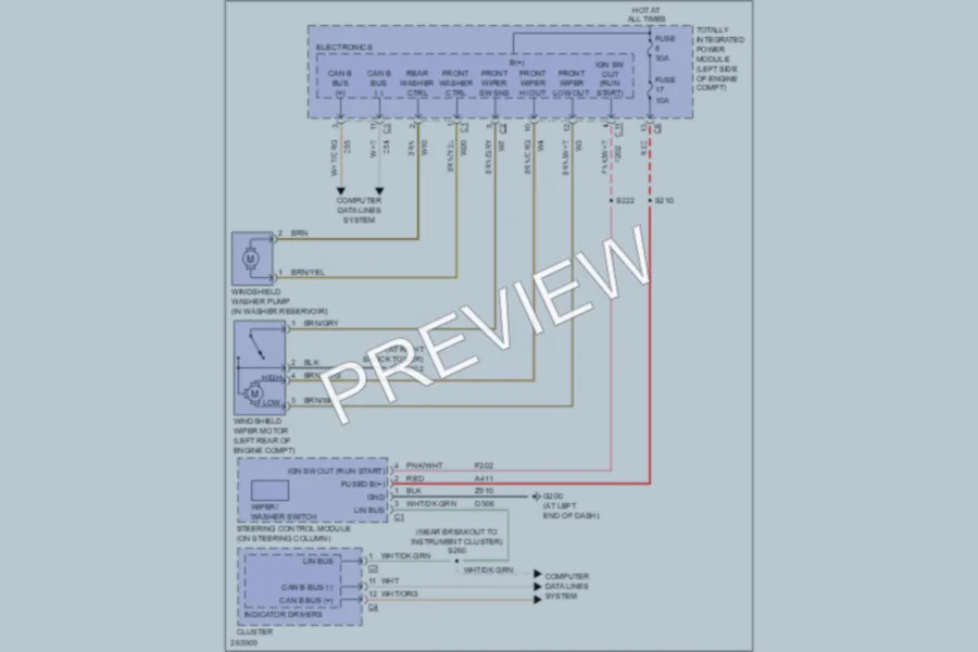 2007 Chrysler 4D Sedan Wiper Washer wiring diagram preview