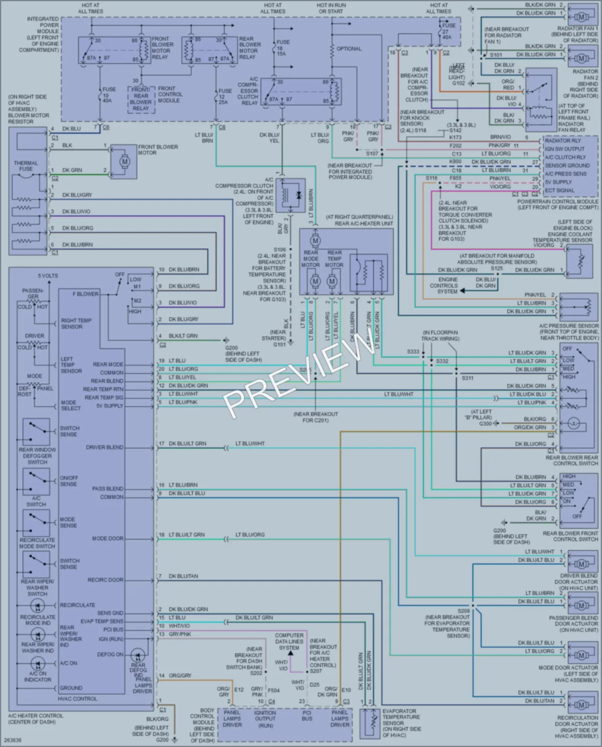 2007 Dodge Caravan Air Conditioning wiring diagram preview