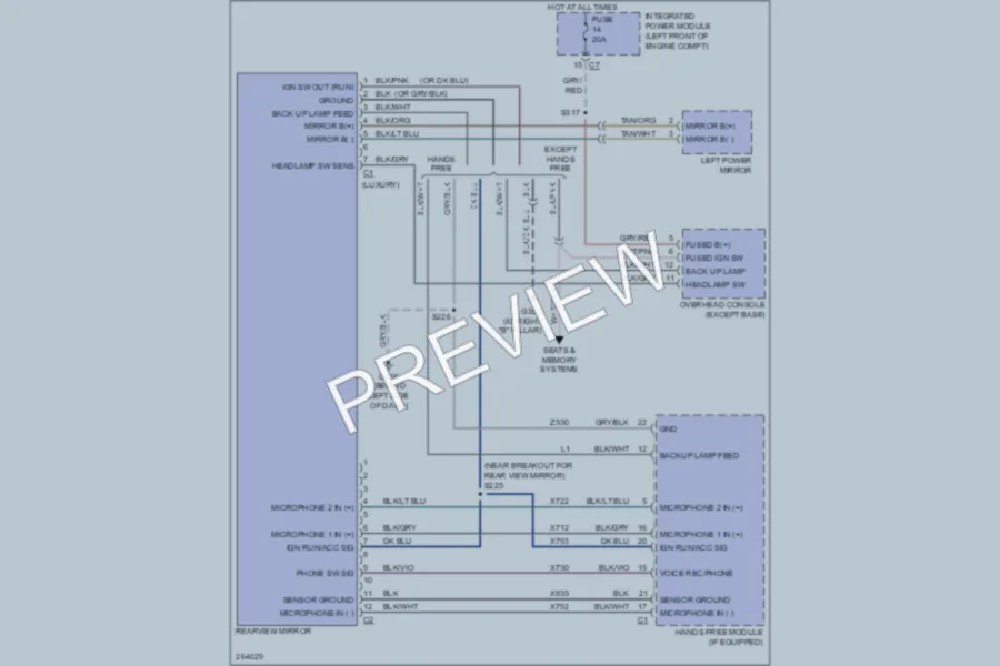 2007 Dodge Caravan Power Mirrors wiring diagram preview