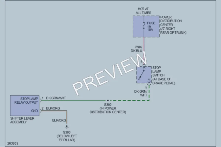 2007 Dodge Charger Shift Interlock wiring diagram preview