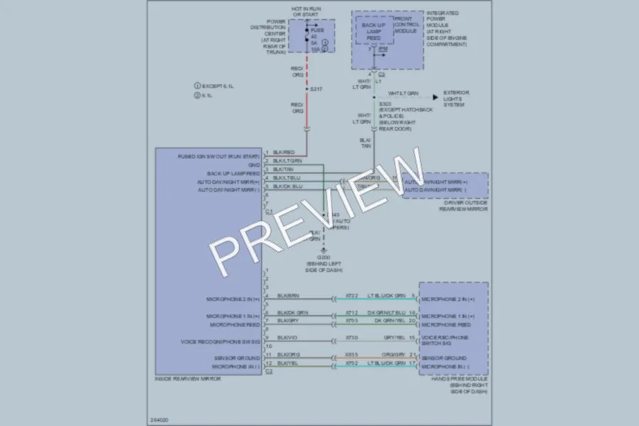 2007 Dodge Magnum Power Mirrors wiring diagram preview