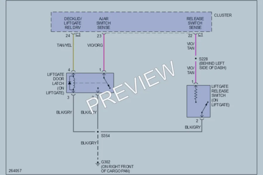 2007 Dodge Magnum Trunk Tailgate Fuel Door wiring diagram preview