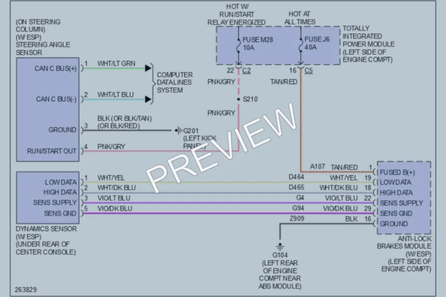 2007 Dodge Nitro Electronic Power Steering wiring diagram preview