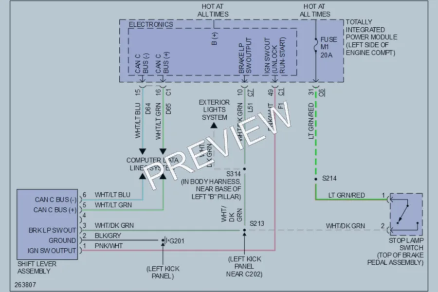 2007 Dodge Nitro Shift Interlock wiring diagram preview