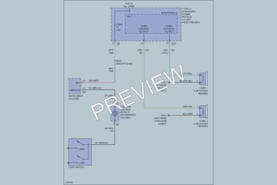 2007 Dodge R1500 Horn wiring diagram preview