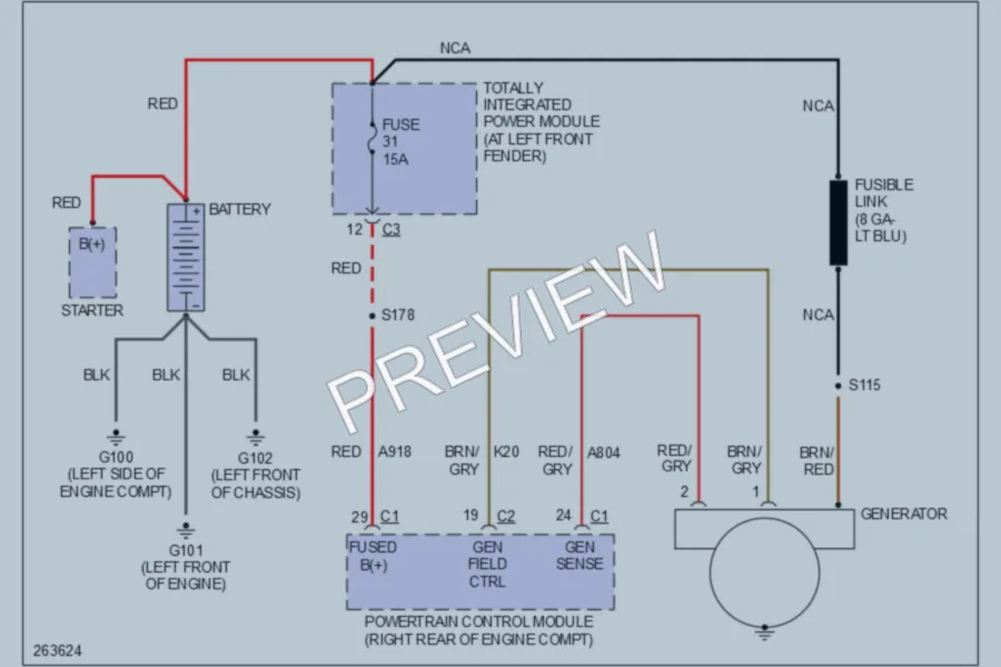 2007 Dodge R1500 Starting Charging wiring diagram preview