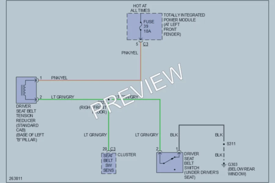 2007 Dodge R3500 Passive Restraints wiring diagram preview