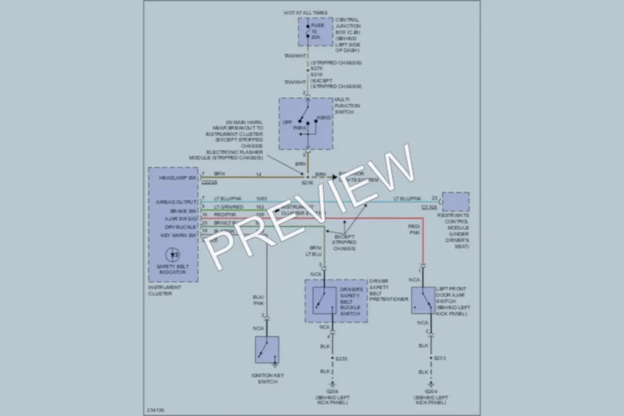 2007 Ford E350 Super Duty Warning Systems wiring diagram preview