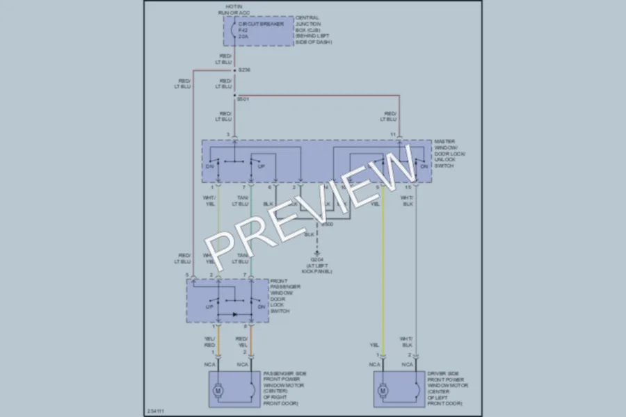 2007 Ford E150 Power Windows wiring diagram preview
