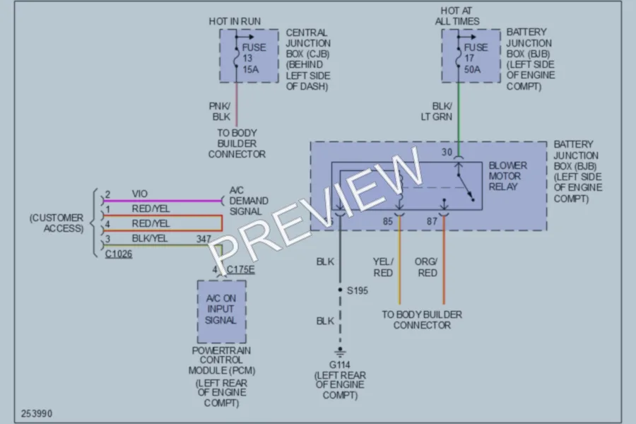 2007 Ford E250 Air Conditioning wiring diagram preview