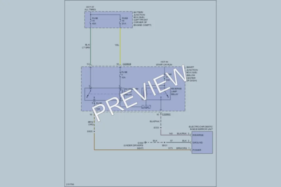 2007 Ford EscapeHybrid Power Mirrors wiring diagram preview