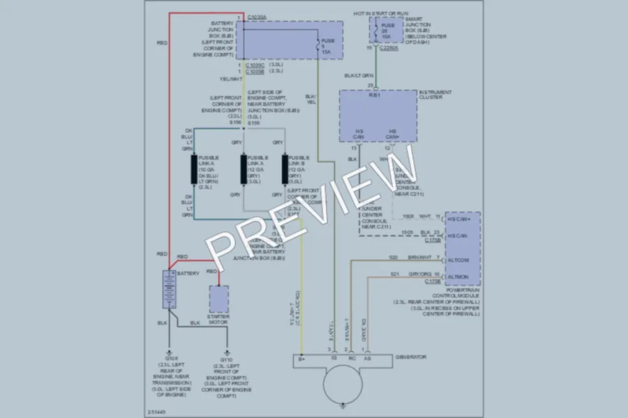 2007 Ford EscapeHybrid Starting Charging wiring diagram preview