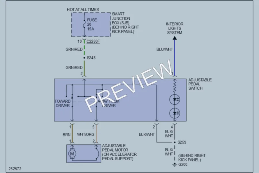 2007 Ford Expedition Power Seats wiring diagram preview