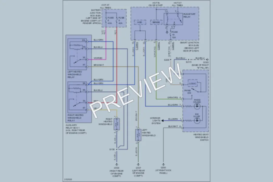 2007 Ford Explorer Defoggers wiring diagram preview