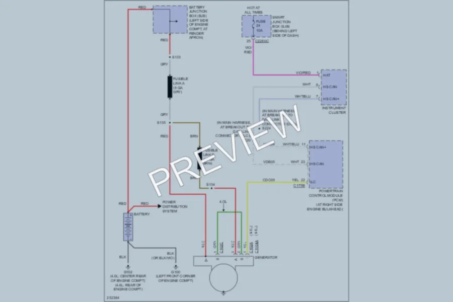 2007 Ford Explorer Starting Charging wiring diagram preview